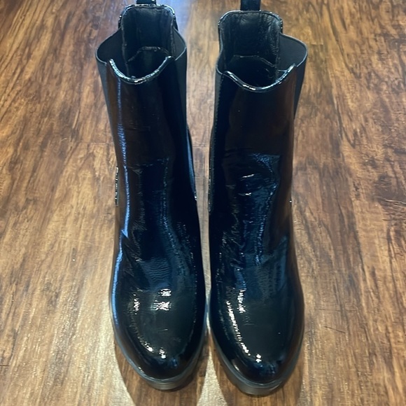 Seychelles Gracie Patent Leather Platform chunky ankle goth Boot 10 - Picture 5 of 16